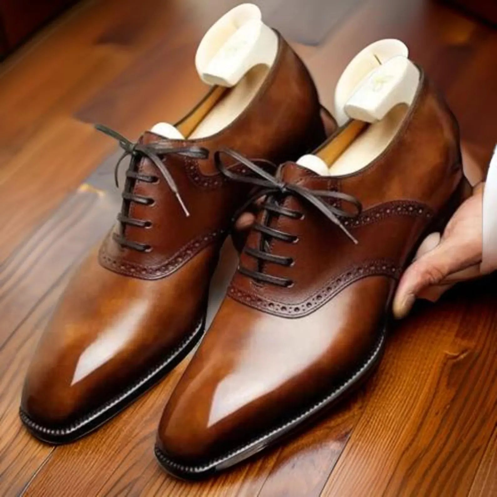 Men Leather Elowen Italian Brogue Oxfords Shoes – Men’s Classic Formal Dress Shoes