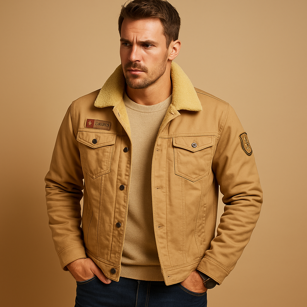 Men’s Warm Fleece Motorcycle Jacket with Reinforced Protection | Winter Riding Gear