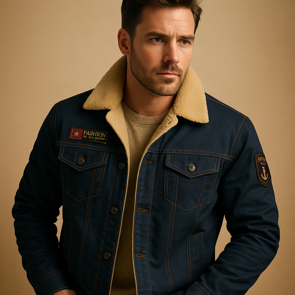 Men’s Warm Fleece Motorcycle Jacket with Reinforced Protection | Winter Riding Gear