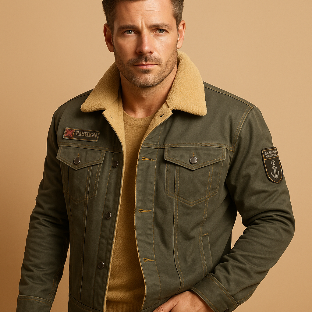 Men’s Warm Fleece Motorcycle Jacket with Reinforced Protection | Winter Riding Gear